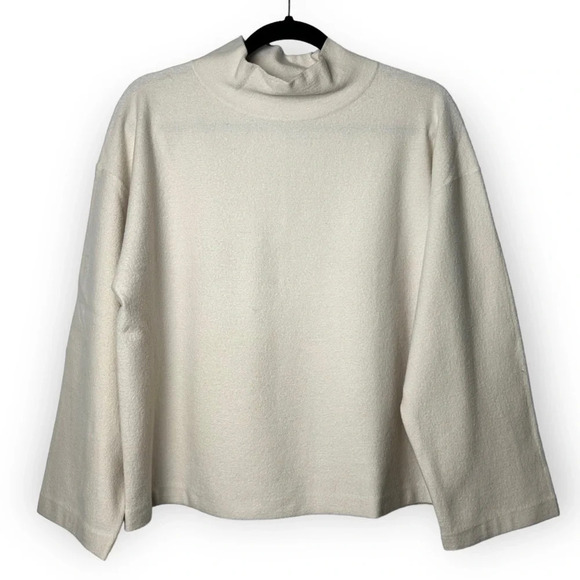 Aritzia Wilfred Free Diane Wool Mockneck Sweater Birch  White - Picture 3 of 8